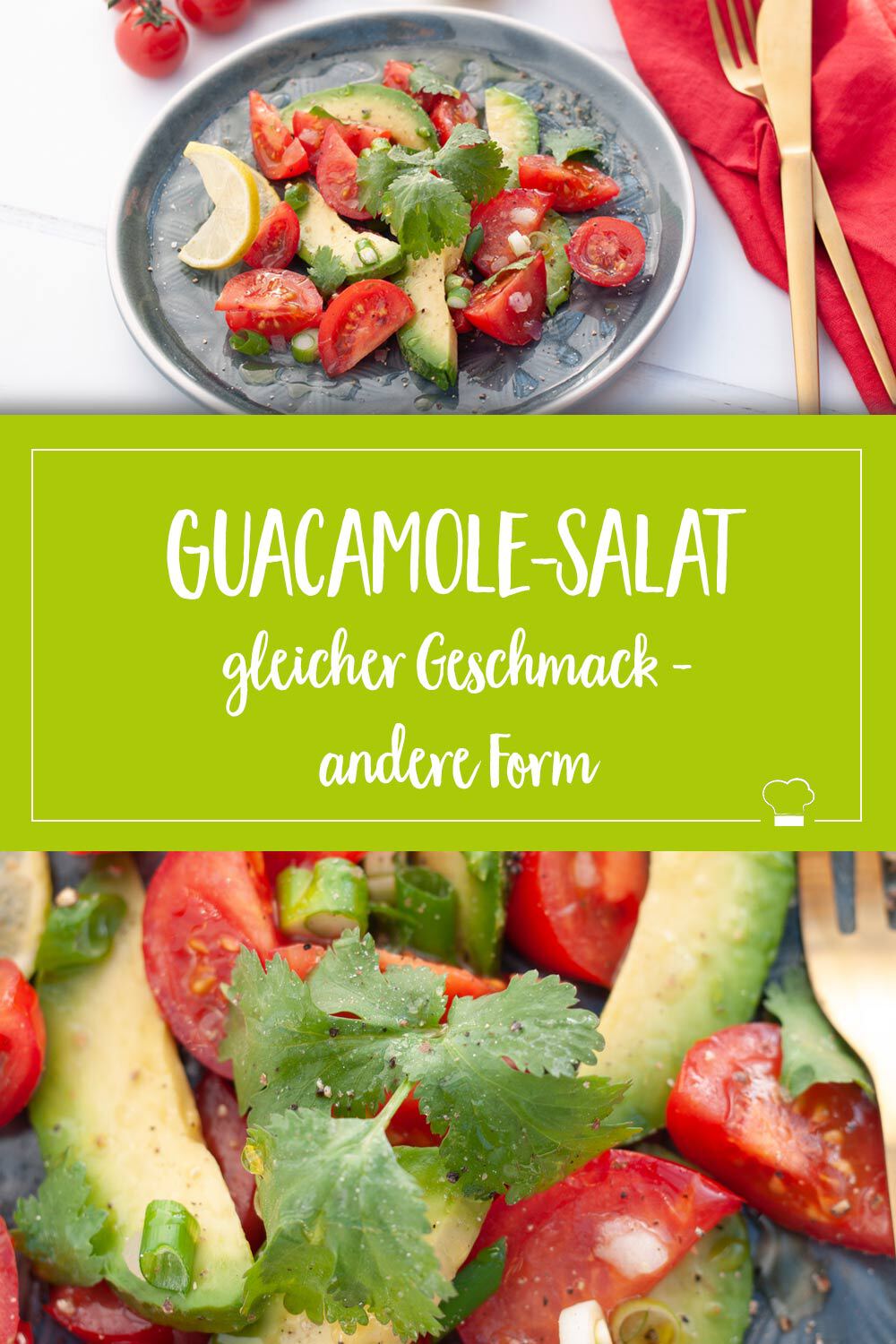 Guacamole salat Tomaten Zwiebeln Avocado