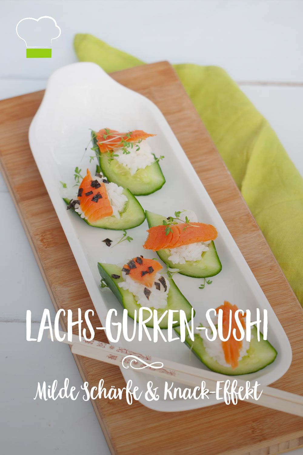schnelles Sushi Gurke Lachs