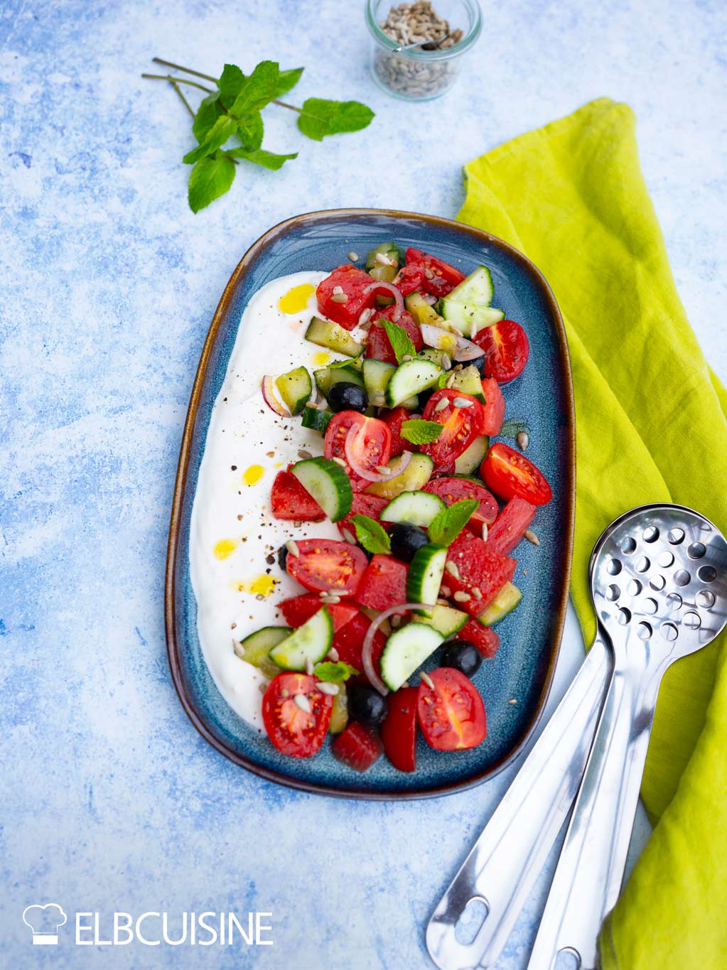wassermelone feta salat