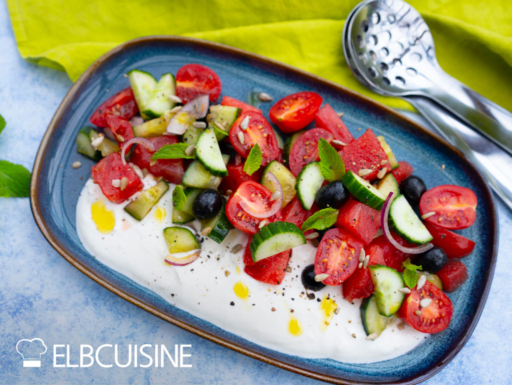 wassermelone feta salat