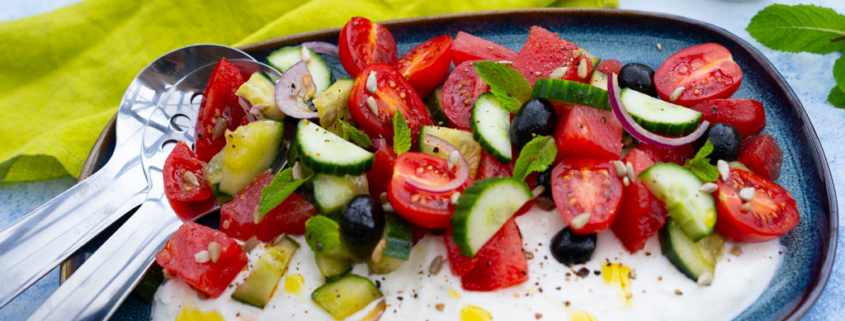 wassermelone feta salat