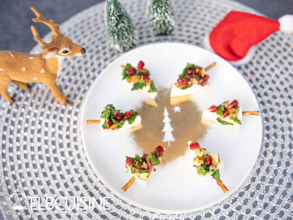 Vorspeise zu Weihnachten, Käse, Käsesnack, gesunder Snack